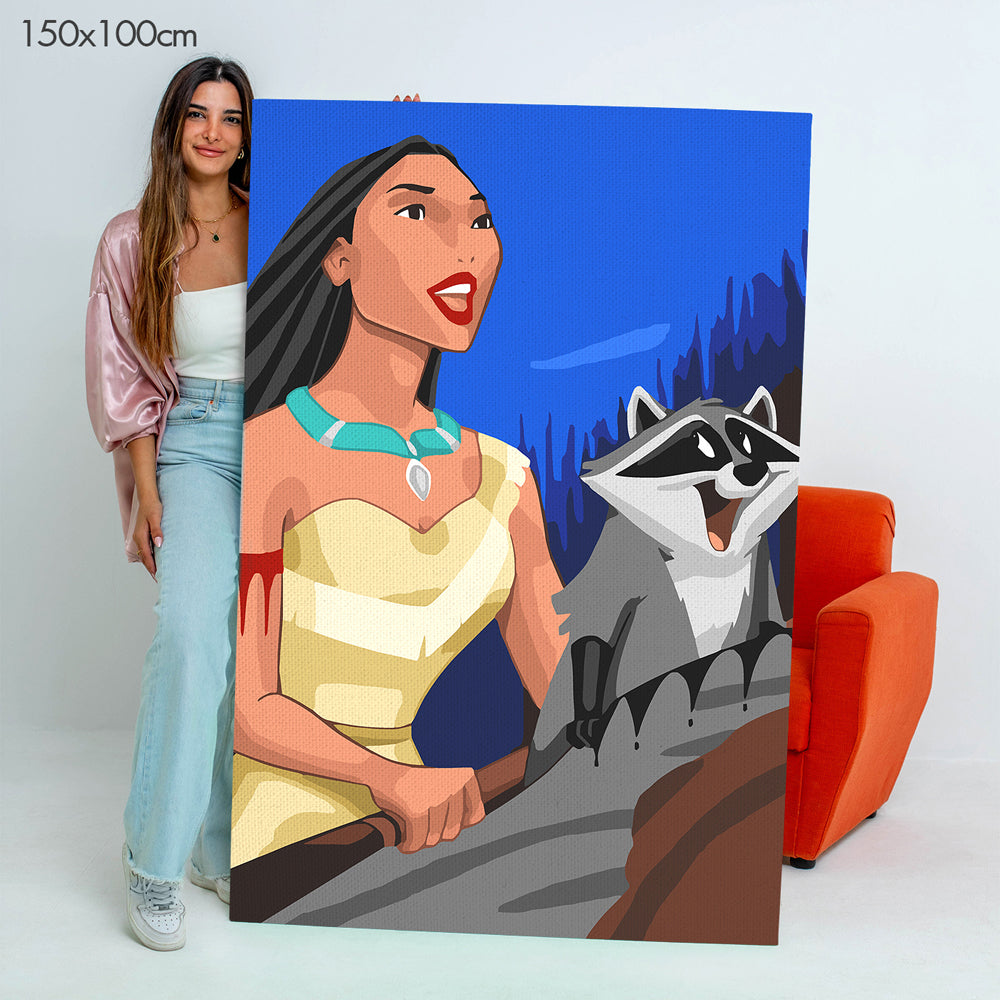 بوكاهونتاس - مجموعة الرسم حسب الأرقام للأطفال