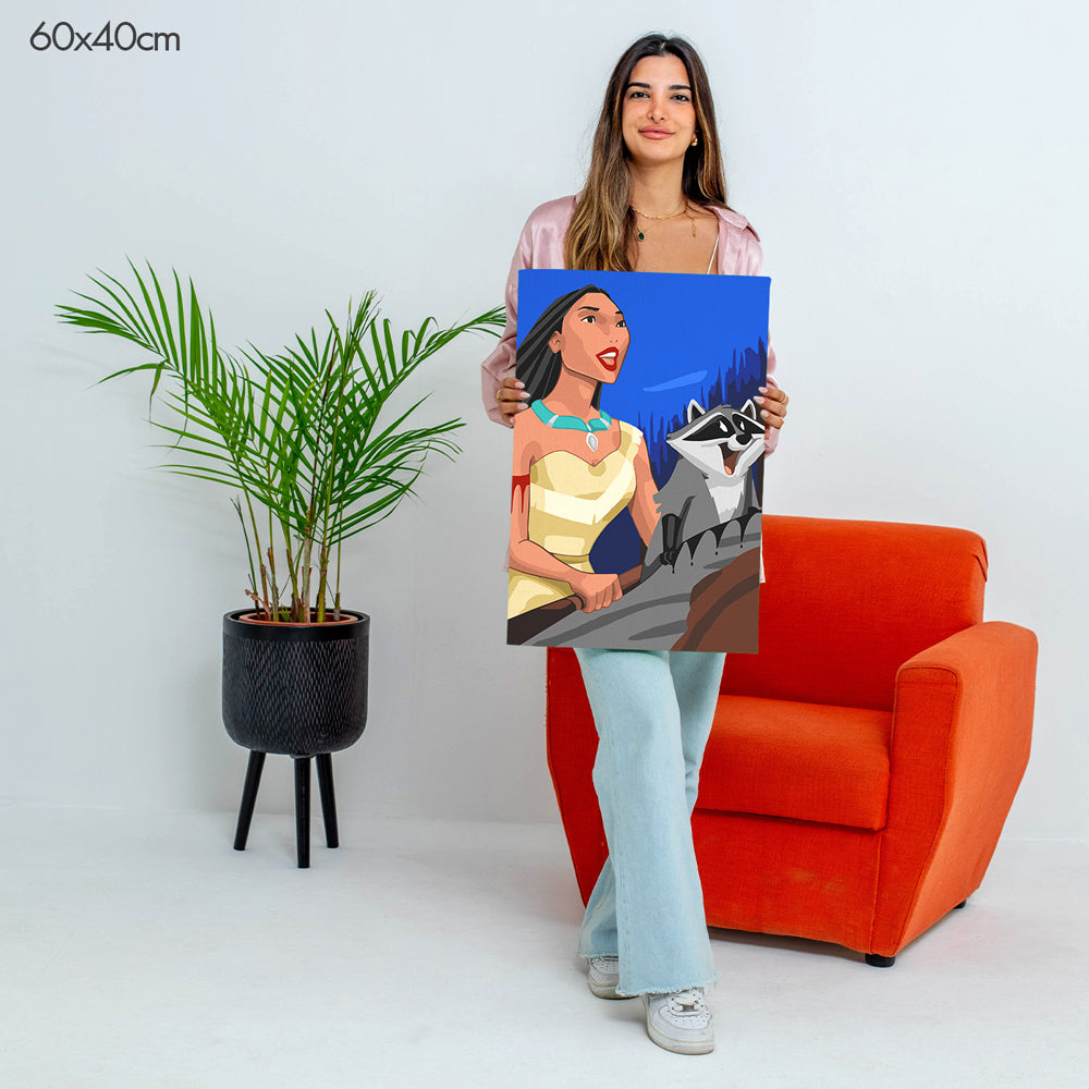 بوكاهونتاس - مجموعة الرسم حسب الأرقام للأطفال