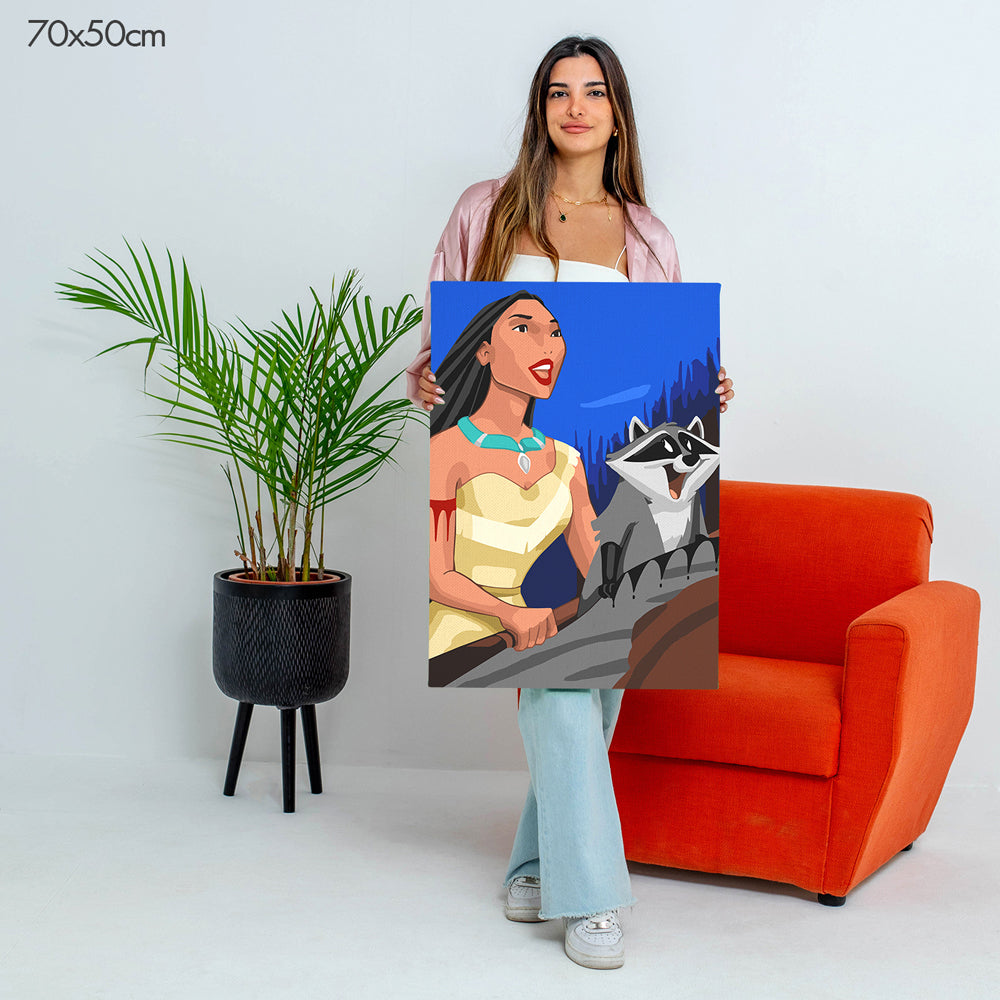 بوكاهونتاس - مجموعة الرسم حسب الأرقام للأطفال
