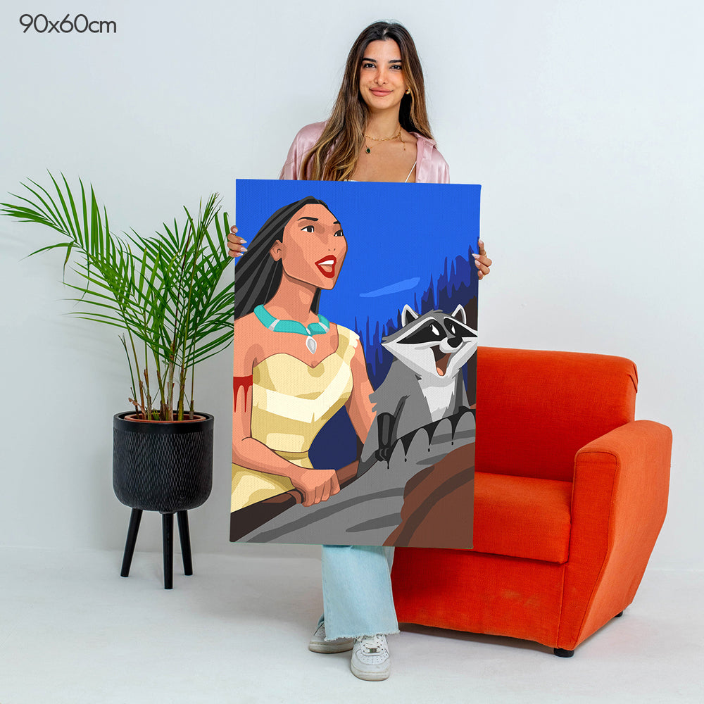 بوكاهونتاس - مجموعة الرسم حسب الأرقام للأطفال