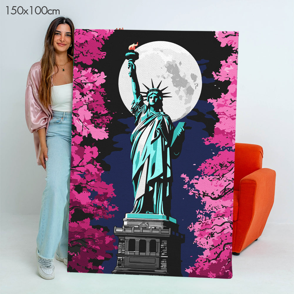 Statue of Liberty Under Moonlight - Paint By Numbers Kit