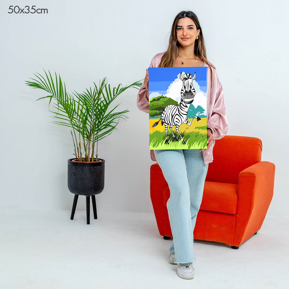 حمار وحشي مضحك - مجموعة الرسم حسب الأرقام للأطفال