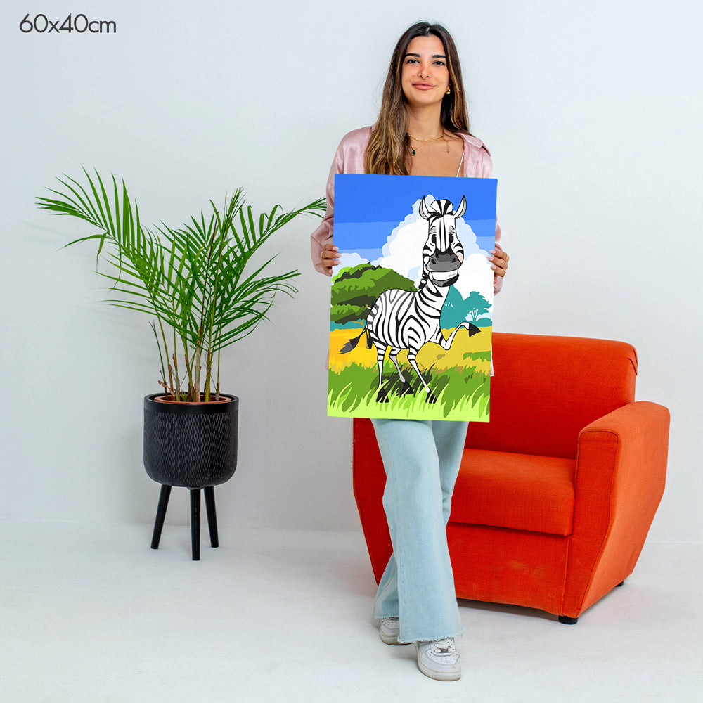 حمار وحشي مضحك - مجموعة الرسم حسب الأرقام للأطفال