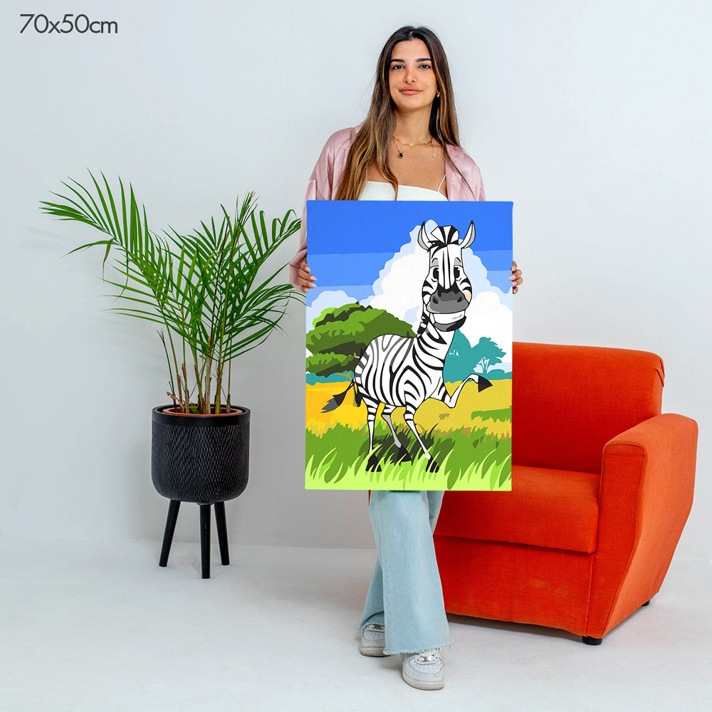 حمار وحشي مضحك - مجموعة الرسم حسب الأرقام للأطفال