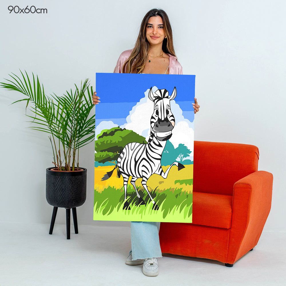 حمار وحشي مضحك - مجموعة الرسم حسب الأرقام للأطفال