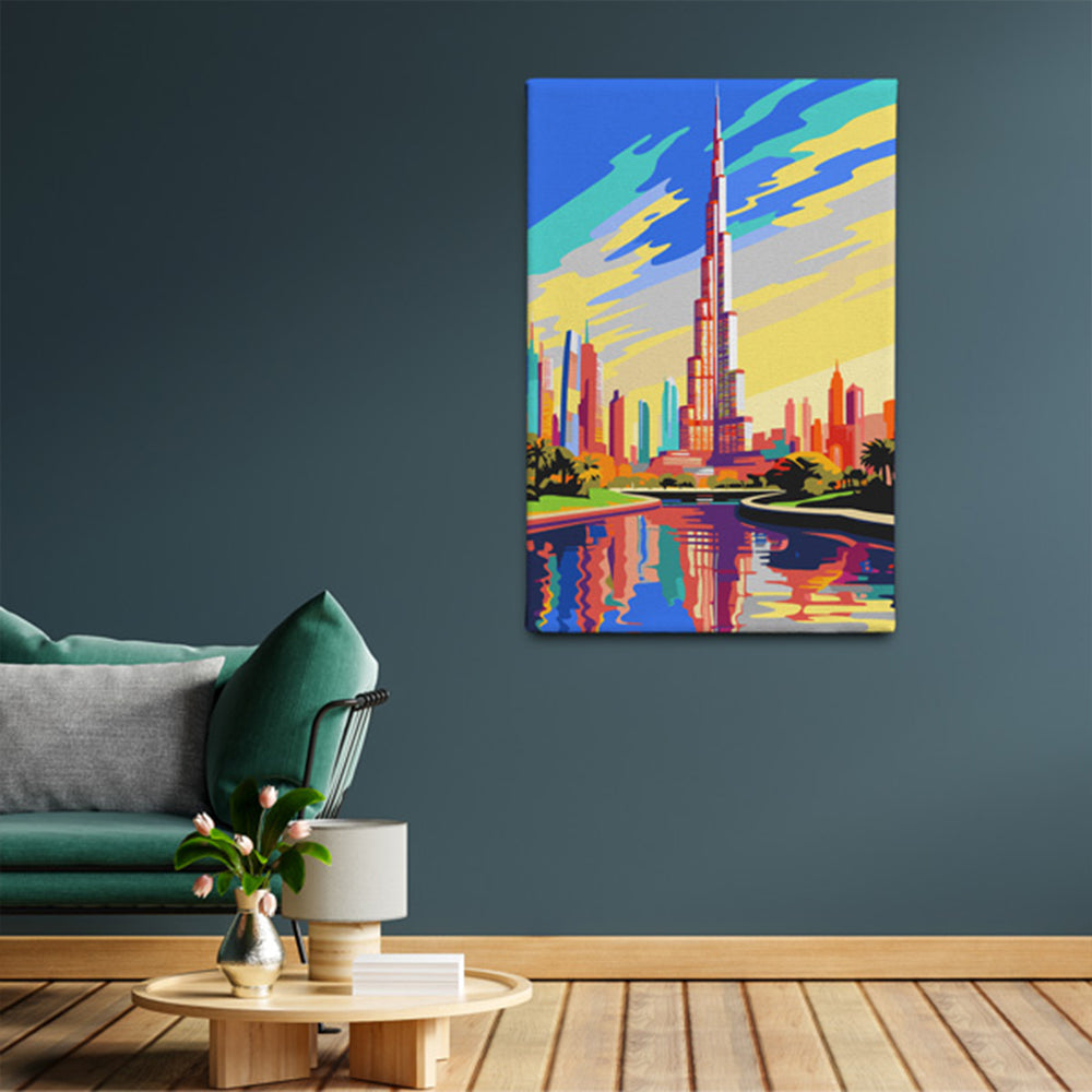 Glowing Burj Khalifa - Paint By Numbers Kit