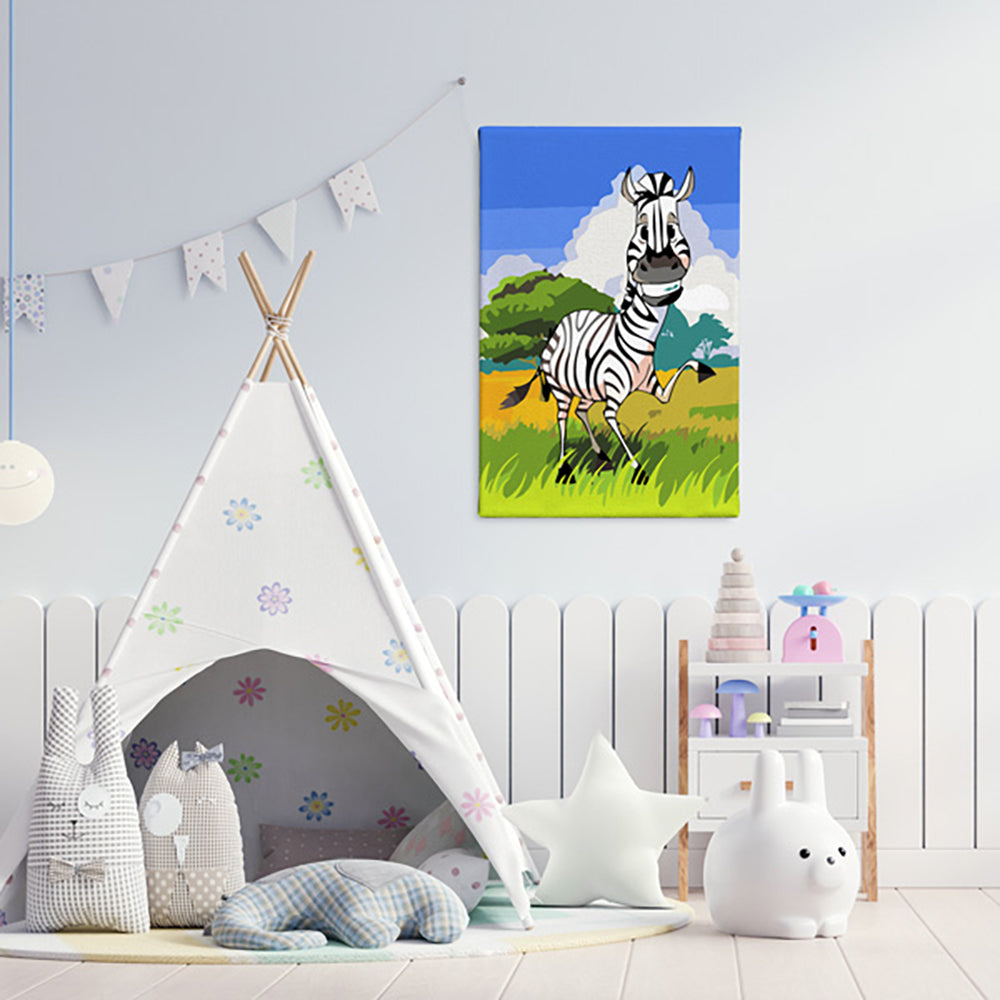 Funny Zebra - Kids Paint By Numbers Kit