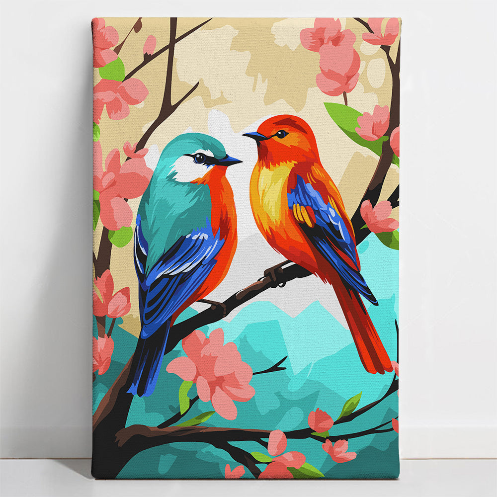 Vivid Birds Perch - Paint By Numbers Kit