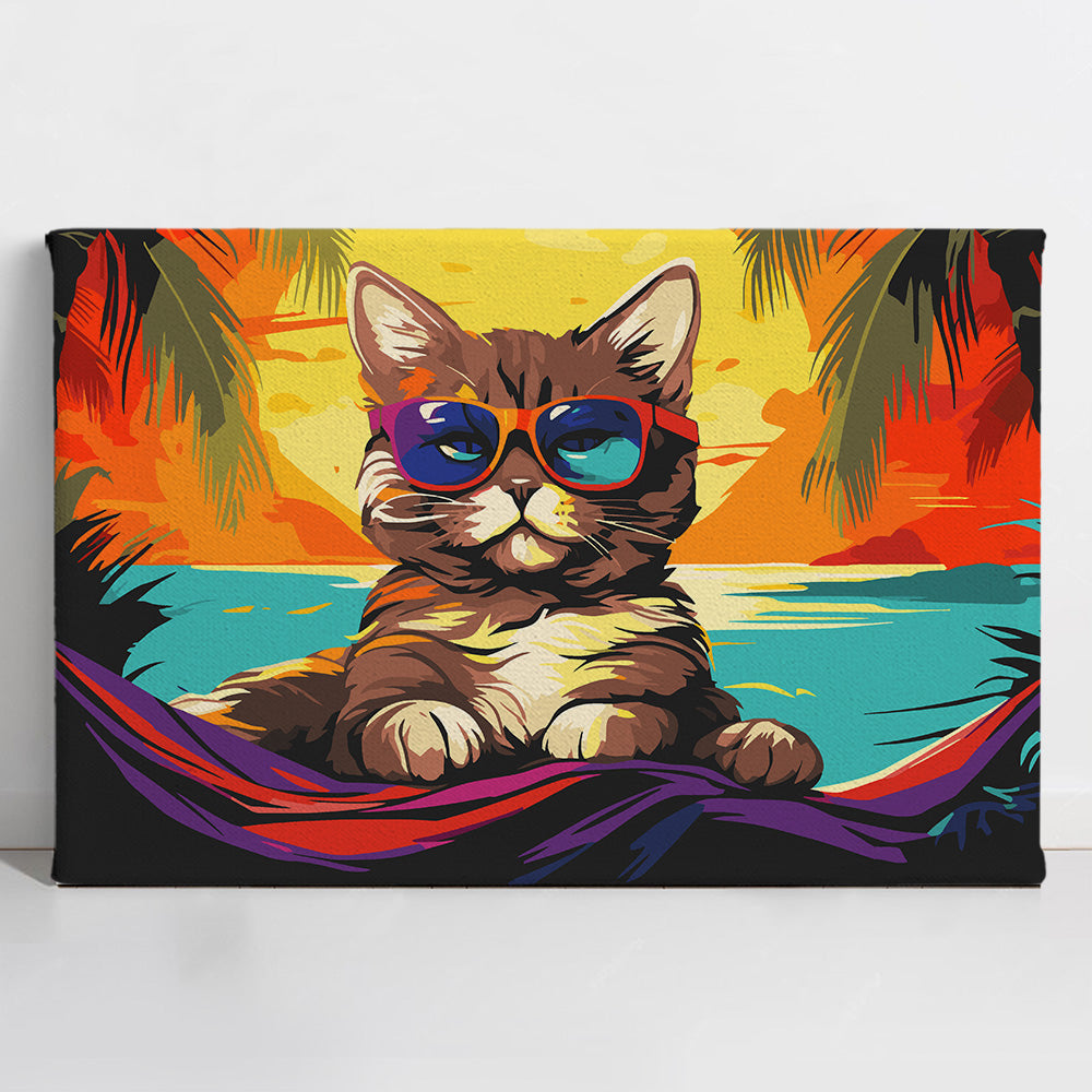 Cat on Vacation - Paint By Numbers Kit