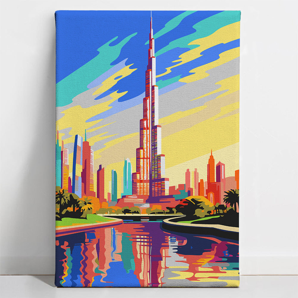 Glowing Burj Khalifa - Paint By Numbers Kit