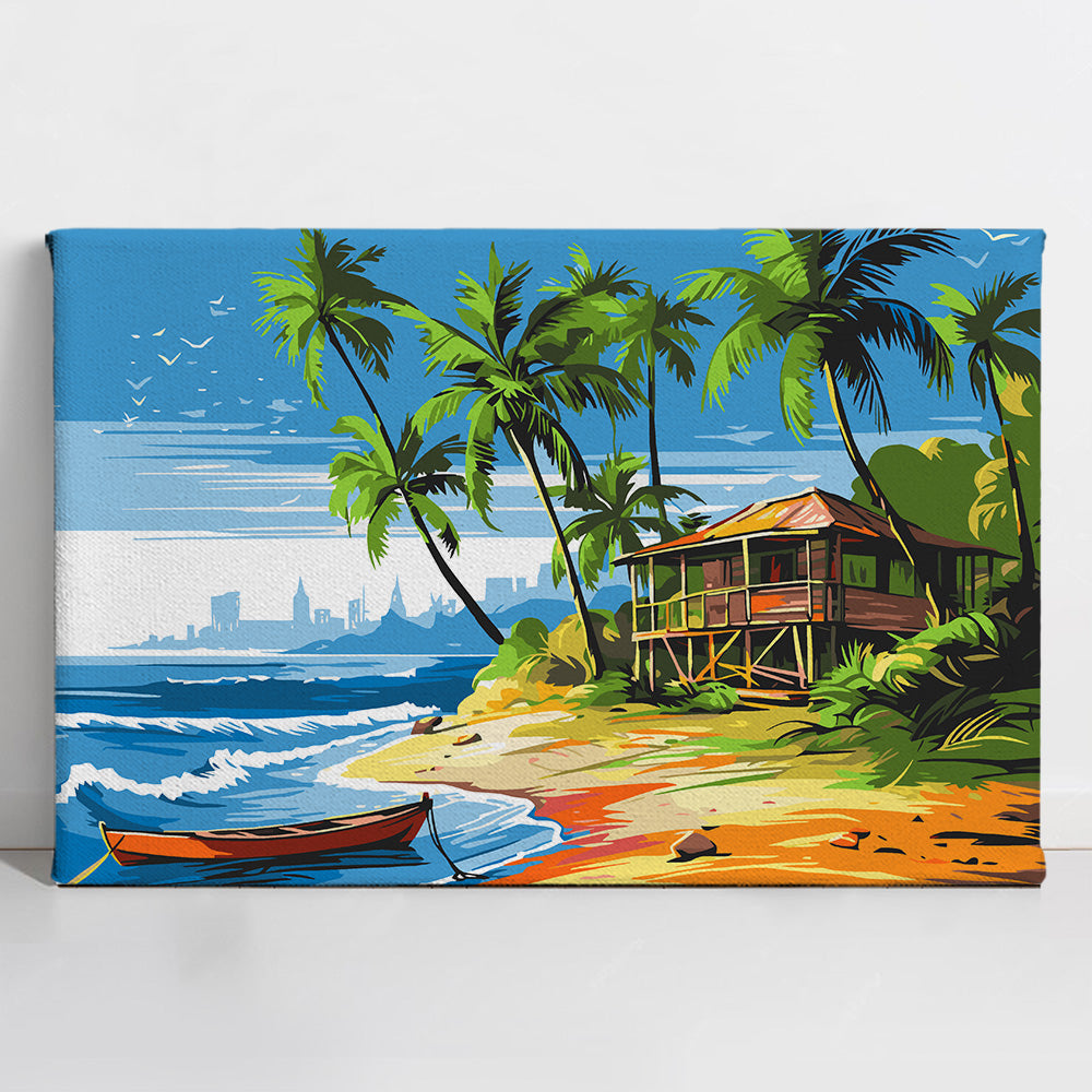 Rest House by the Beach - Paint By Numbers Kit