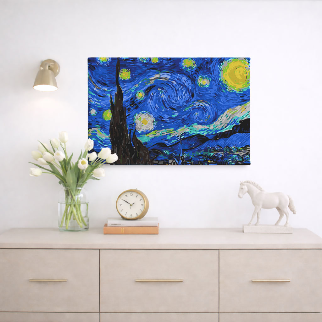 Starry Night by Vincent Van Gogh - Paint By Numbers Kit