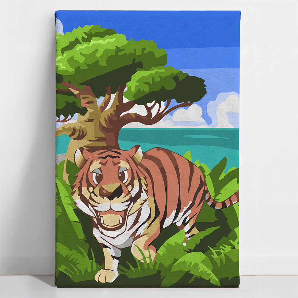 Happy Tiger - Kids Paint By Numbers Kit