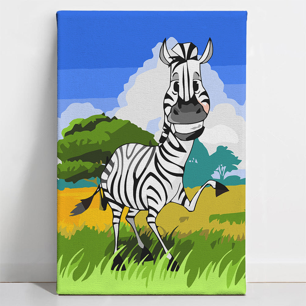 Funny Zebra - Kids Paint By Numbers Kit