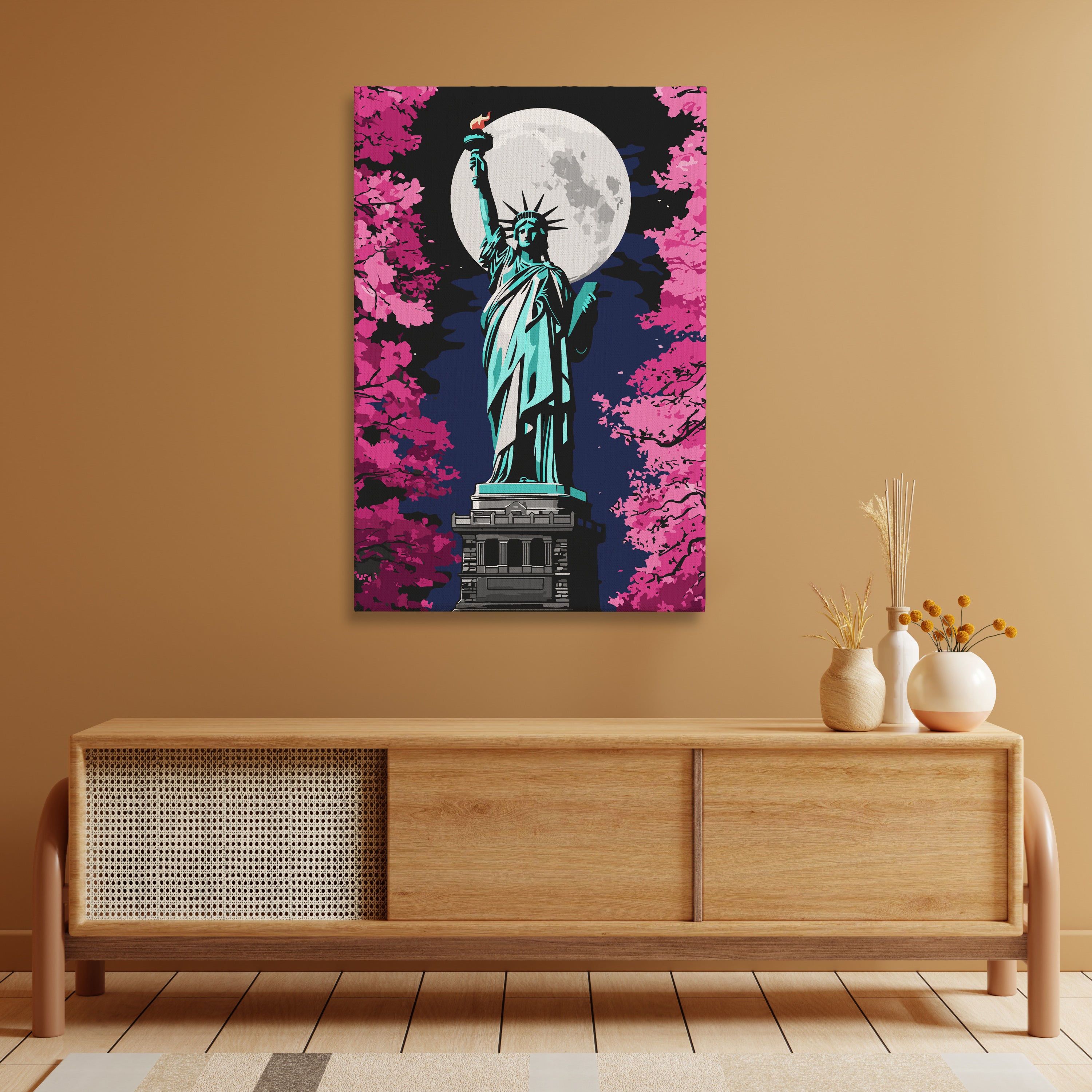 Statue of Liberty Under Moonlight - Paint By Numbers Kit